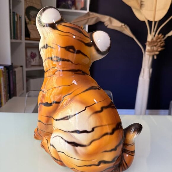 Life-size Vintage ITALIAN Midcentury Hand-Painted Tiger Cub in MINT CONDITION - Picture 2 of 6